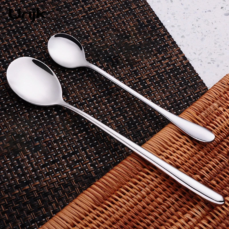 

Urijk 1PC Stainless Steel Coffee&tee Spoon with long handle Tea Milk Cafe Spoon for Office Home Kitchen Gadget Tableware Spoon