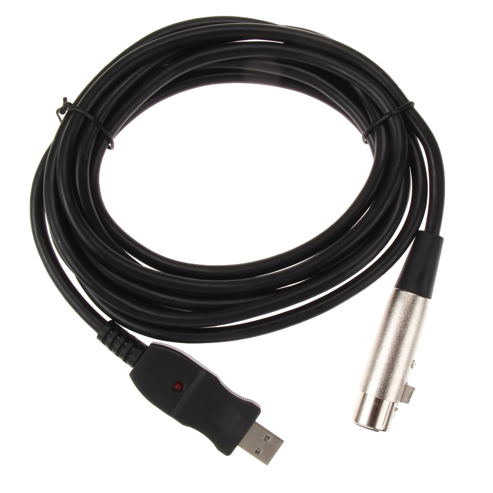 

NI5L XLR Female to USB Male 3m 9ft. Black Cable Cord Adapter Microphone Link OY