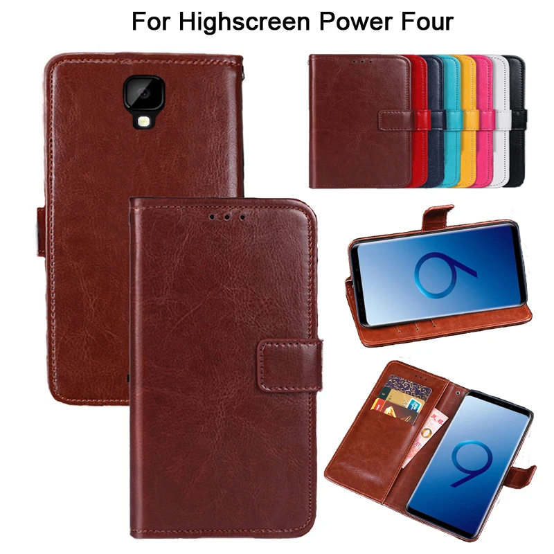 Newest for Highscreen Power Four Vintage Wallet Case PU Leather Retro Flip Cover Magnetic Fashion Cases Kickstand Strap | Мобильные