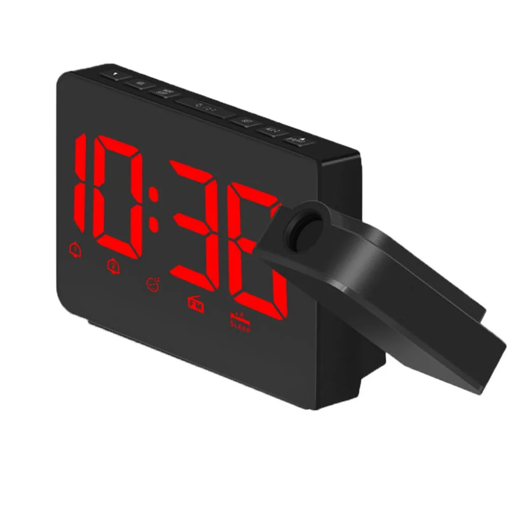 Alarm Clock ABS Radio Red Light FM Digital Novel Children Like Europe Projection Bedroom Rectangle Cool Home | Дом и сад