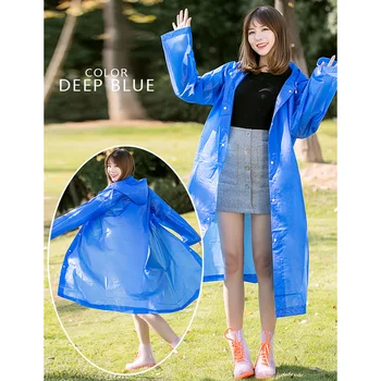 

Women Men EVA Raincoat Outdoor Travel Waterproof Riding Raincoat Double-layer Long Rainwear BDF99