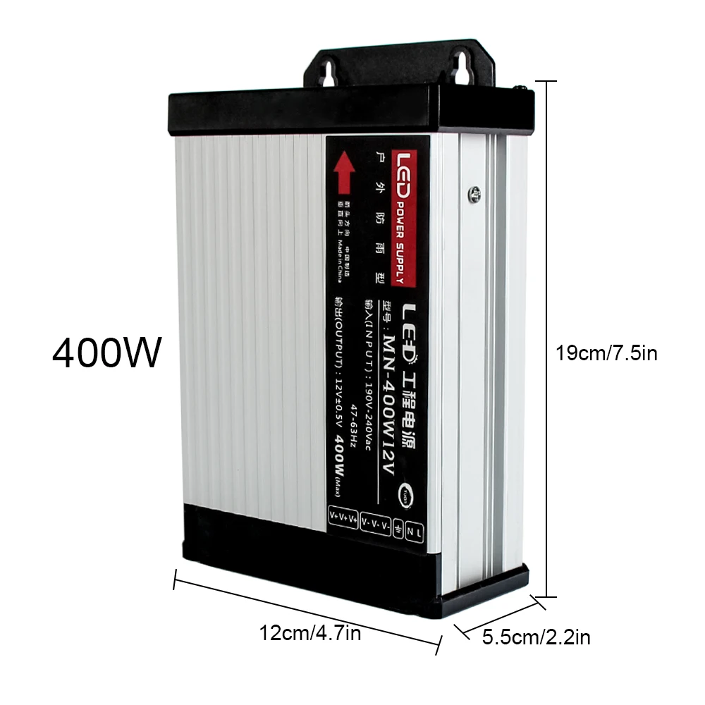 DC12V AC220V 60 W 100 W 200 W 250 W 400 W светодио дный Driver трансформатор освещения непромокаемые Питание открытый Применение