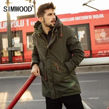 SIMWOOD 2016 Новые Зимние длинные Пальто Мужчины Теплая Куртка Повседневная верхняя одежда мода толстые парки бренд одежды MF9502