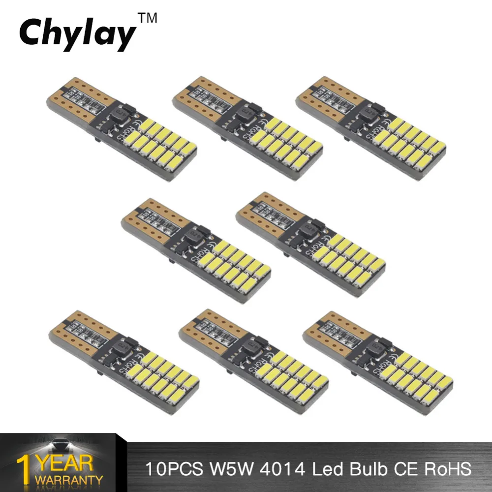 

10pcs 12V Car Lamp W5W T10 Led Bulbs 4014SMD Auto Bulb leds Canbus Car Light Car Side Bulb