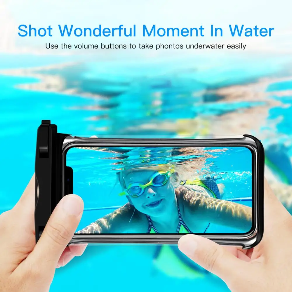 ANMONE Waterproof Smartphone Case Full View Underwater Pouch Transparent Dry Bags Swimming Diving Hiking Water Proof Covers