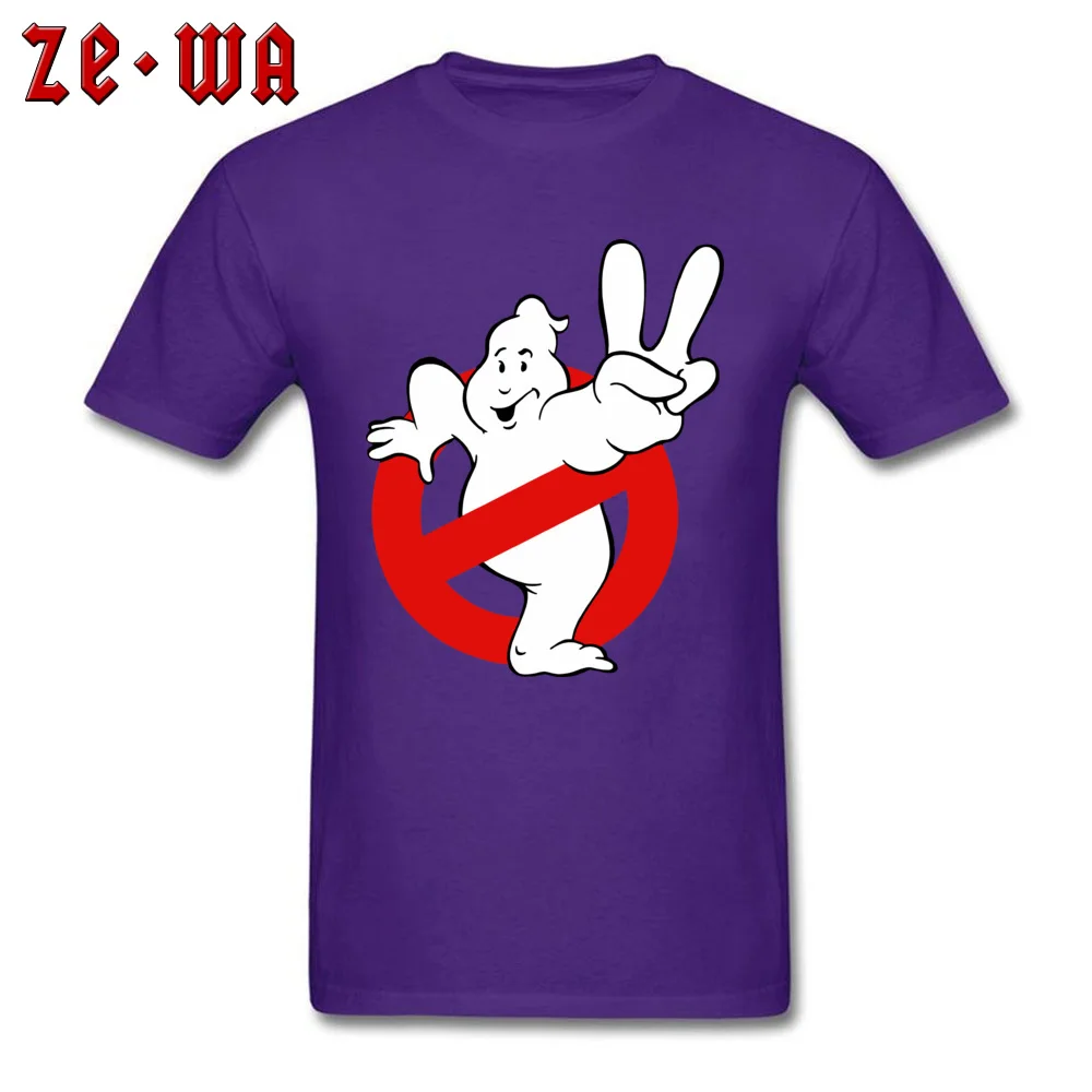 Oversized Men Tops Tees Ghostbusters Casual T Shirt 100% Cotton Short Sleeve Summer Tee Shirts Round Collar Drop Shipping Ghostbusters purple