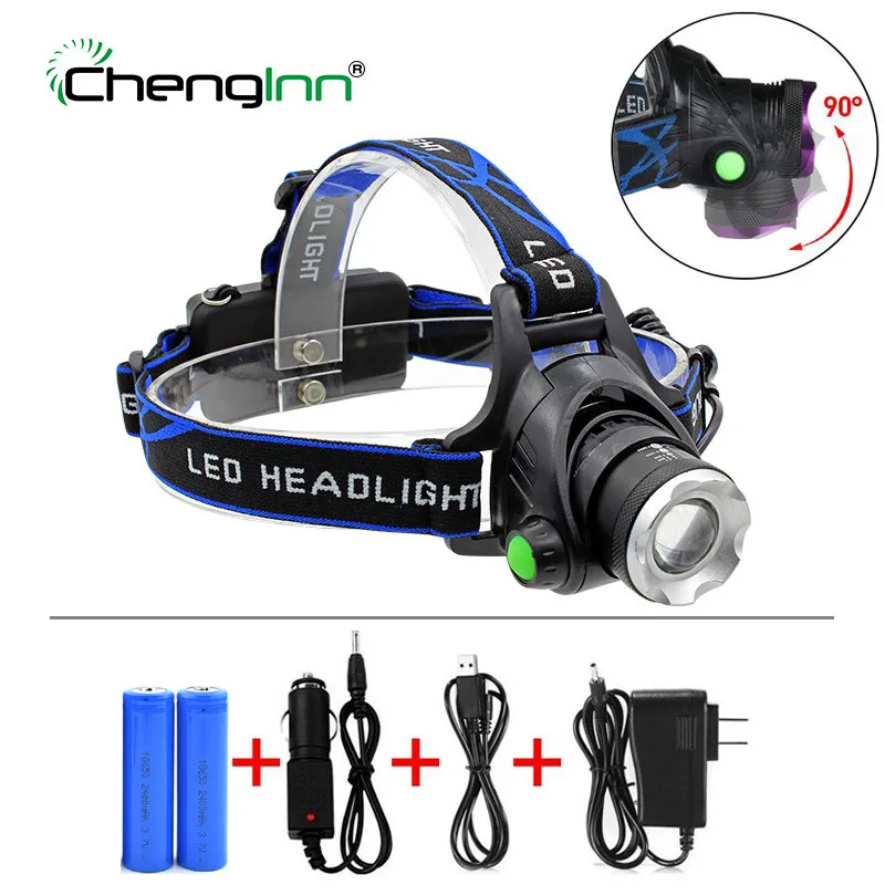 Goedkoop Chenglnn 5000LM Cree XML L2 T6 Led Koplamp Zoomable Koplamp Waterdichte Hoofdlamp zaklamp Hoofd lamp Vissen Jacht Licht