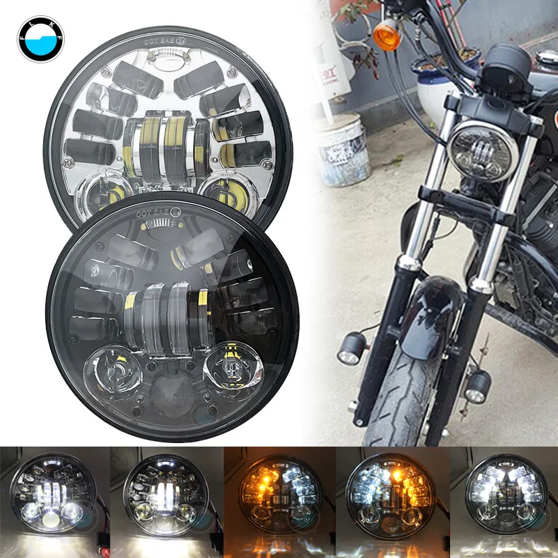 5.75/'/' 5-3//4 70W LED Headlight DRL For Harley Davidson Dyna Sportster XL883 1200