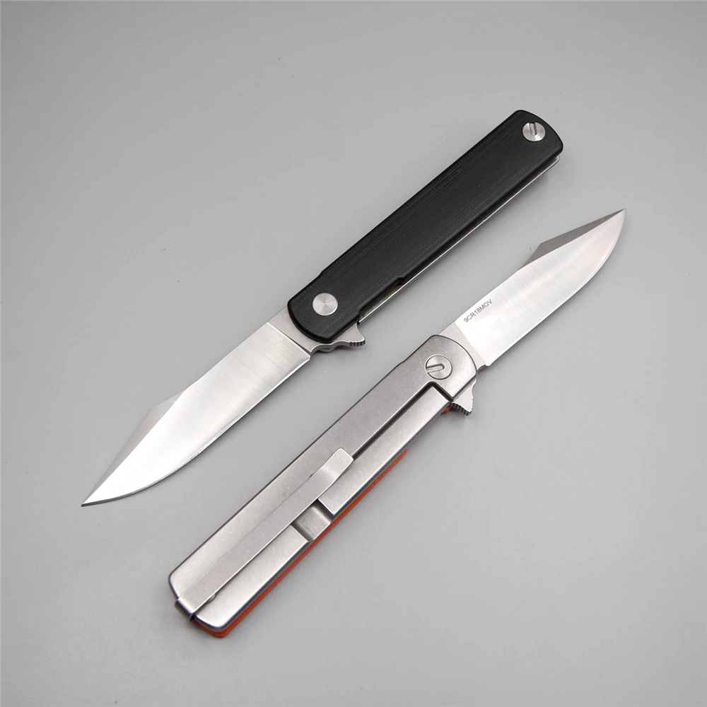 

High quality knife small camping fast flip folding pocket 9cr18mov stainless blade steel g10 knifes tool survival tactical knife