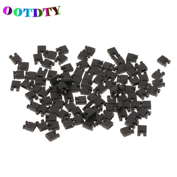 

OOTDTY 100pcs Pin Header Jumper blocks Connector 2.54 mm for 3 1/2 Hard Disk Drive CD/DVD Drive Motherboard and Expansion Card