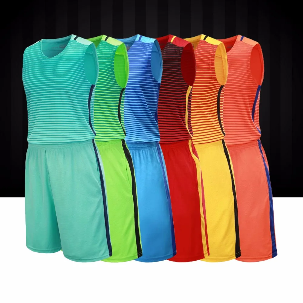 Adsmoney 6 Colors Men Polyester Basketball Jersey Sets Uniforms kids