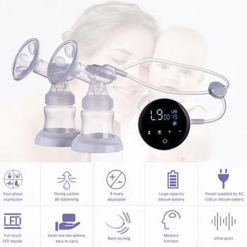 

Double Electric Breast Pumps Touch Screen Single Double Nipple Suction Powerful Automatic Milk Pump For Maternity Breast Feeding
