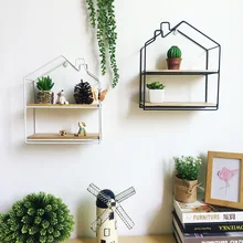Wall Decoration Storage Shelf Vintage Metal Iron Sundries Storage Rack Decorative Wall Shelves Organizador Flower Pot Holder