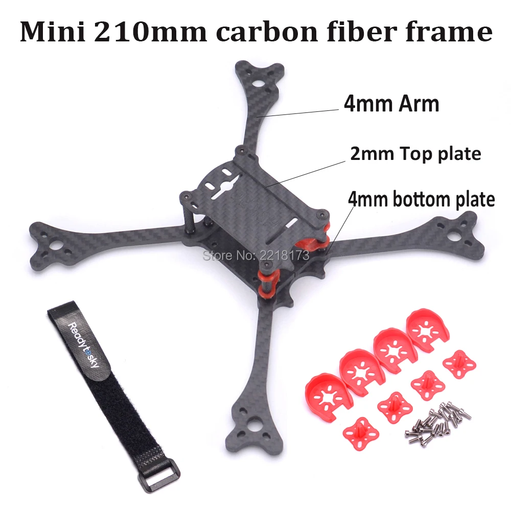 

DIY HSKRC HSK210 Mini 210mm 210 5 inch FPV Racing Frame With 4mm Arm Bottom plate for FPV RC Quadcopter Better floss 210 215
