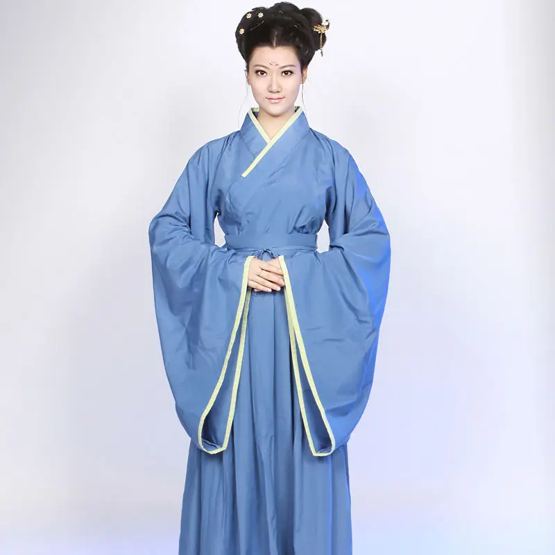 Hanfu одежда новое поступление Древний китайский Косплей древнекитайский карнавальный костюм Hanfu женская одежда Hanfu женское китайское платье для выступлений на сцене - Цвет: Синий