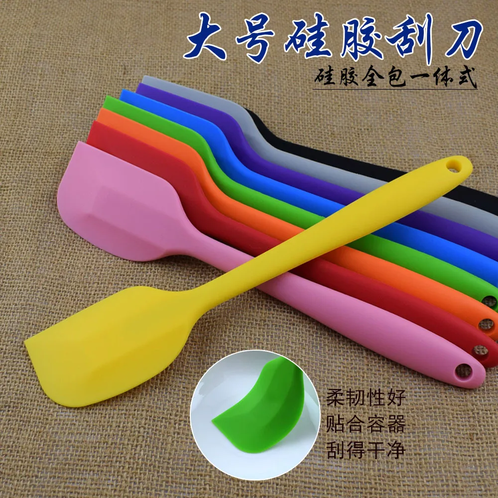  11' Inch Large Handle Full-wrapped Silicone Pastry Spatulas Cream Wipe Cake Scraper Pastry Baking T