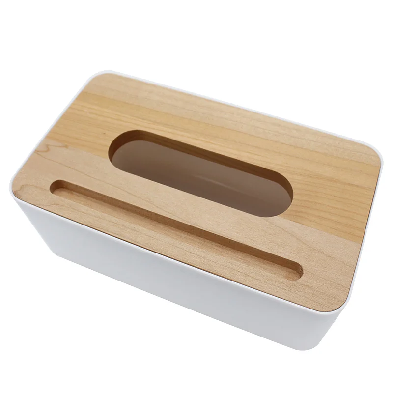 Nordic Style Plastic Wooden White Cell Phone Holder Tissue Case Car Home Hotel Mobile Rack Paper