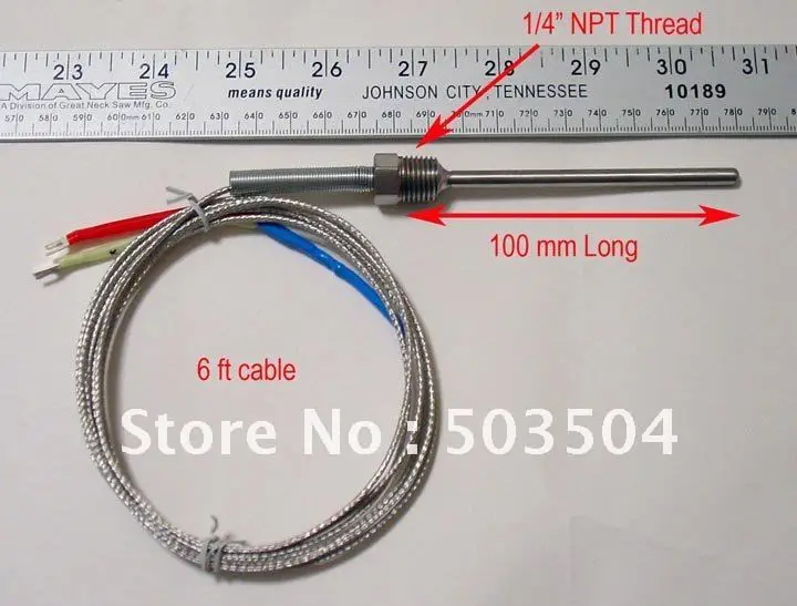 Промышленная термопара с 1/2NPT, K Тип 0-800C, высокая точность, быстрая реакция