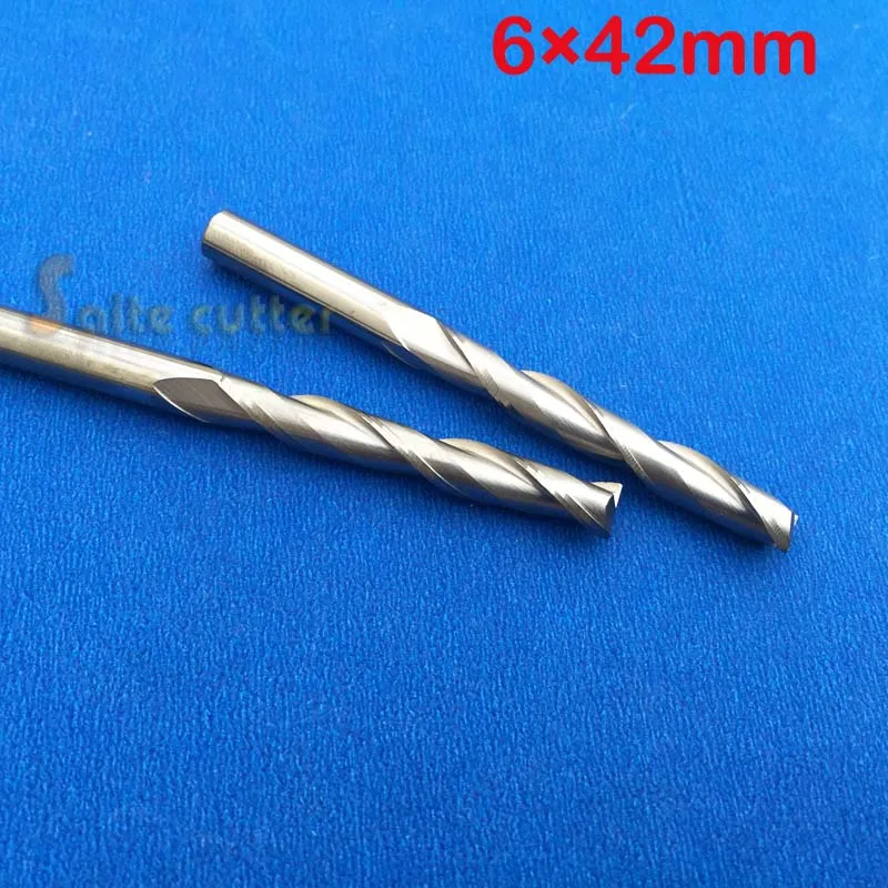 

1pc 6mm Solid Carbide CNC Drill Bit Set Milling Tools EndMill 2 Two Flute Spiral Router Bits 42mm