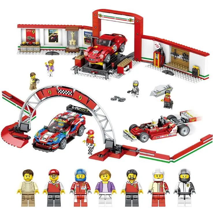 

City Super Racers compatible Legoinglys garage Speed Champions sport race track Racing Car Building Blocks Bricks Kids Toys gift
