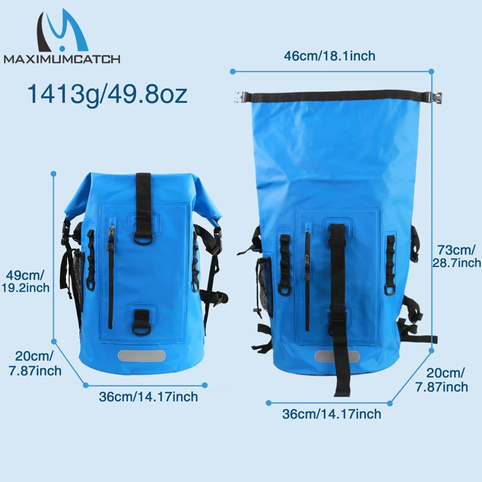 Bolsa de Pesca Bolsa de Pesca com Suporte de Tubo Maximumcatch Impermeável Seco Mochila Ultra-durável 500d Pvc Watershed Fly com Suporte de Tubo 7 Bolsas de pesca