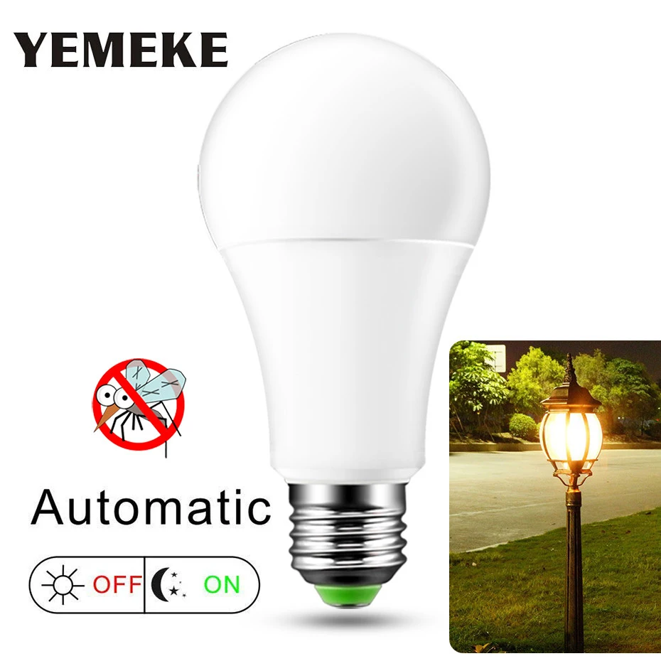 Koop 7 w 12 w LED Sensor Lamp E27 B22 Schemeringsdimmer LED Smart Sensor Lampen 2835 SMD Automatische beveiliging Licht Voor Graden Hal