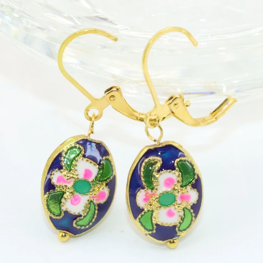 12*15 мм овальные античные висячие серьги с резным цветком золотой цвет