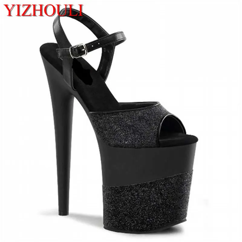 

20 cm, sandals, black sequins, fashion banquet brides and Roman sexy heels