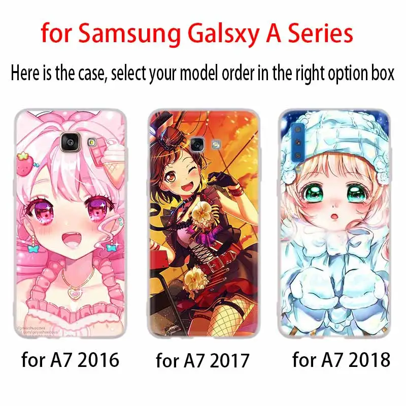 Японская мультяшная аниме кавайная девушка для Samsung Galaxy A10/A30/A40/A50/A70 A9 A8 A6 a7 2018 A3 A5