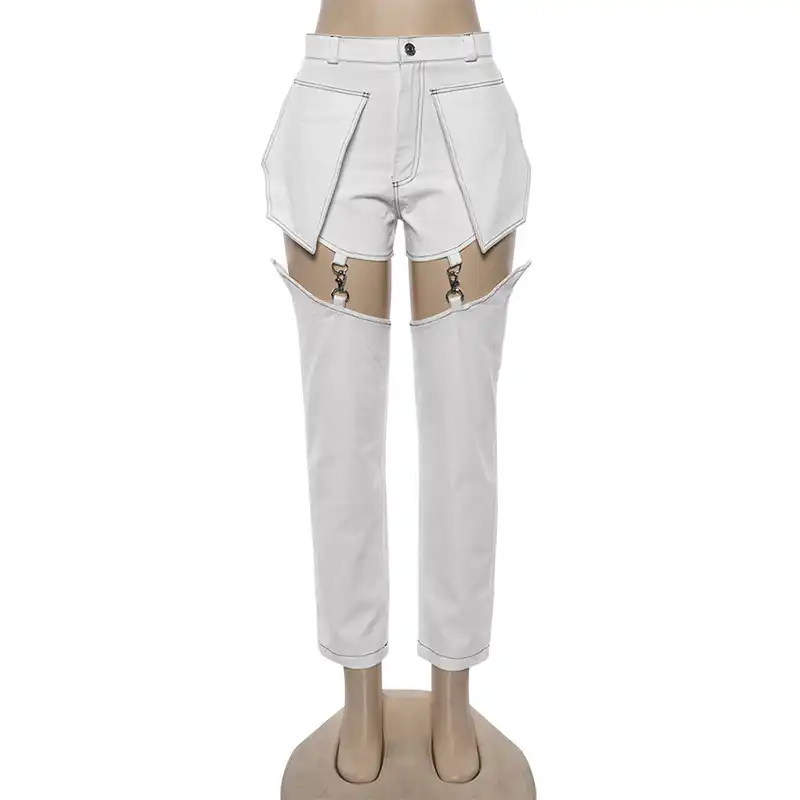 White cut out pants Clearance