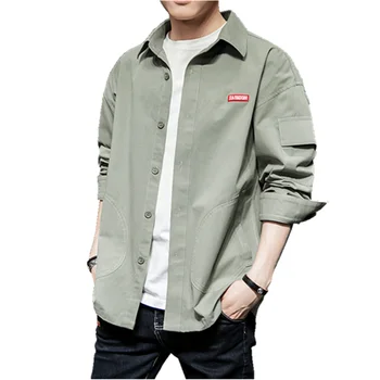 

2019 New Arrival Brand Clothing Shirt Men Shirt Long Sleeved Casual Slim Fit Shirts Plus Size Cotton Black fashion men 3XL