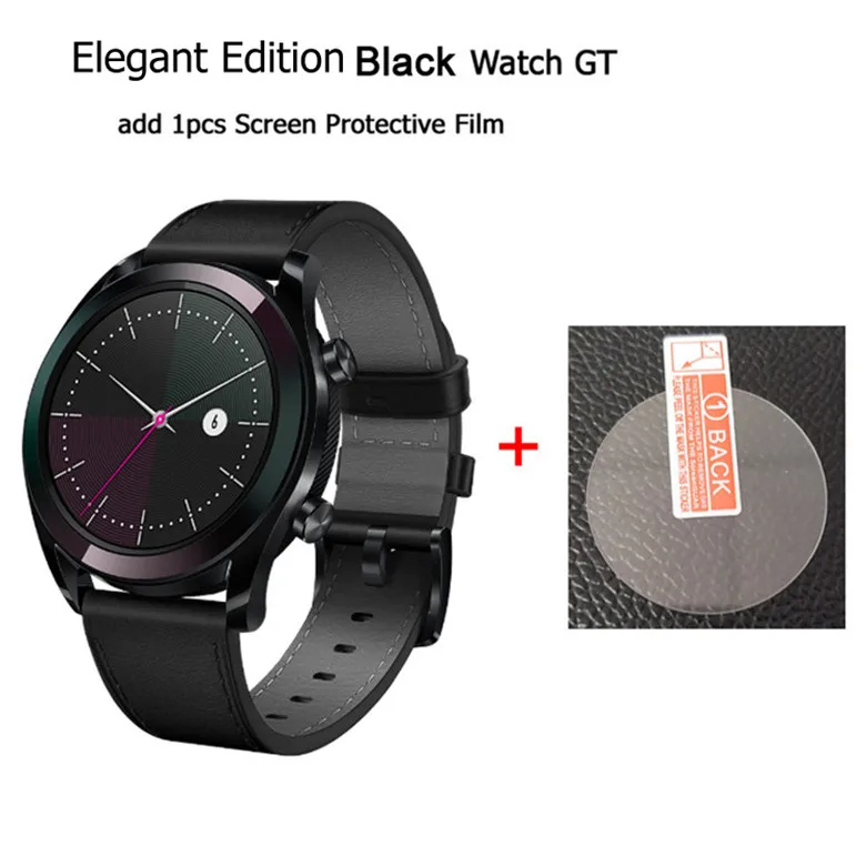 HUAWEI WATCH GT Смарт спортивные часы 1,39 дюймов AMOLED цветной экран Heartrate отчет gps плавание Бег Велоспорт сна монитор Часы - Цвет: Elegant black n film