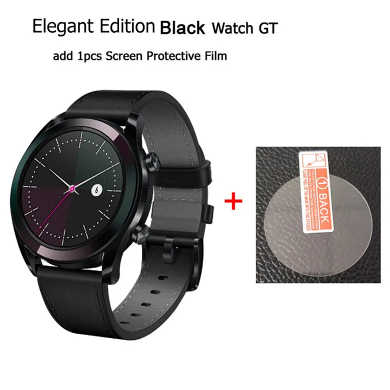 Elegant black n film HUAWEI WATCH GT Смарт спортивные часы 1,39 дюймов AMOLED цветной экран Heartrate отчет gps плавание Бег Велоспорт сна монитор Часы - Цвет: Elegant black n film