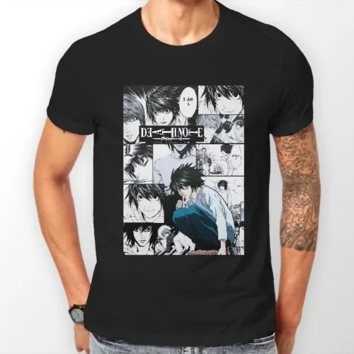 Death Note L Manga Strip Kira Ryuk Anime Unisex T Shirt T-Shirt Tee All Sizes T-Shirt 2020 New Fashion Brand Tee Shirts