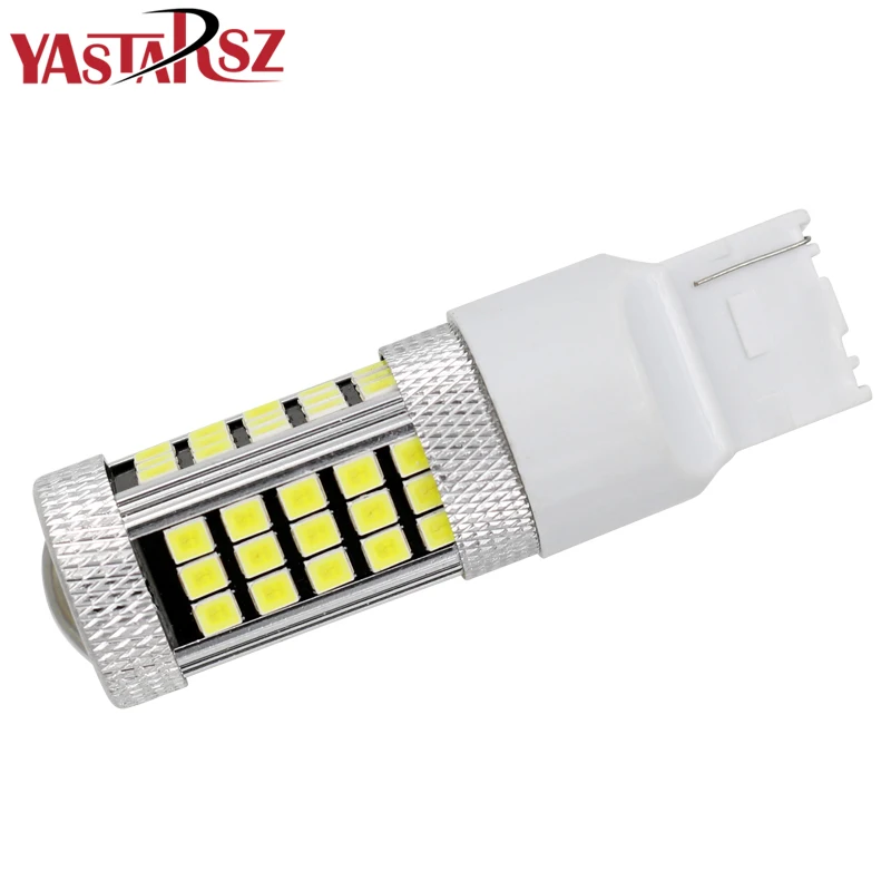 1 шт. T20 7440 W21W WY21W супер яркий 66 smd 2835 Светодиодный объектив автомобиля резервную ОГНИ свет остановка двигателя DRL лампы Белый цвет красный