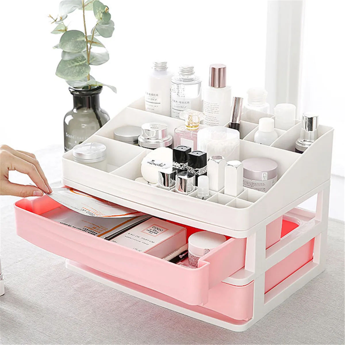 

Nordic Style Plastic Drawer Makeup Multi-layer Storage Box Desktop Cabinet Sundry Storage Case