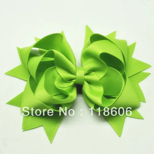 

40pcs/lot 4" Green Boutique Girls Hair Bows and Accessories Free Shipping