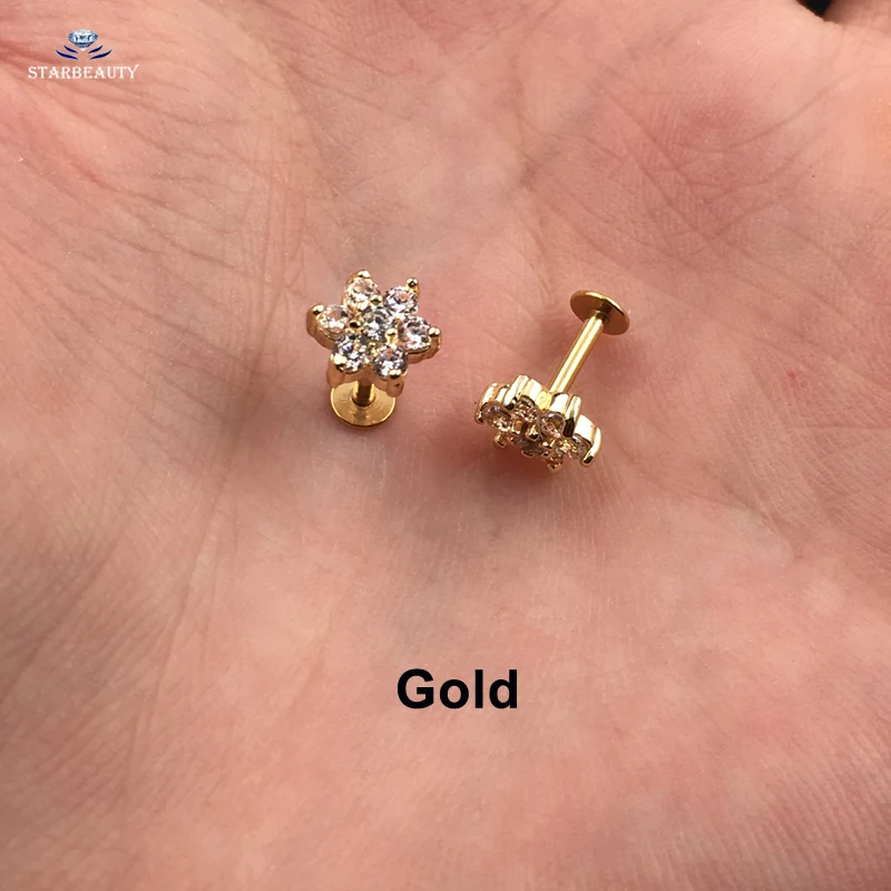 2 pcs/lot 16G Star Helix Cartilage Earrings Stud Ear Lip Piercing Oreja Clear Gem Paved Tragus Piercing Earring Pircing Jewelry - Image 3