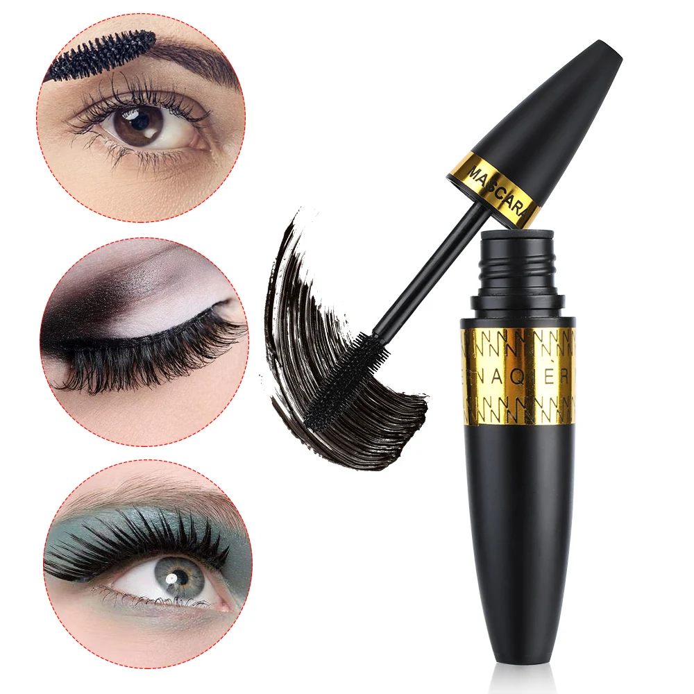 1 PC 4D Silk Fiber Black Eyelash Mascara Extension Curling Waterproof