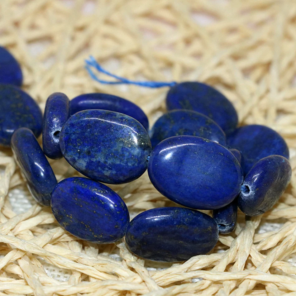 

Natural Lapis Lazuli lovely 13x18mm Oval stone hot sale loose Beads diy Jewelry making 15 inch A++ GE4011