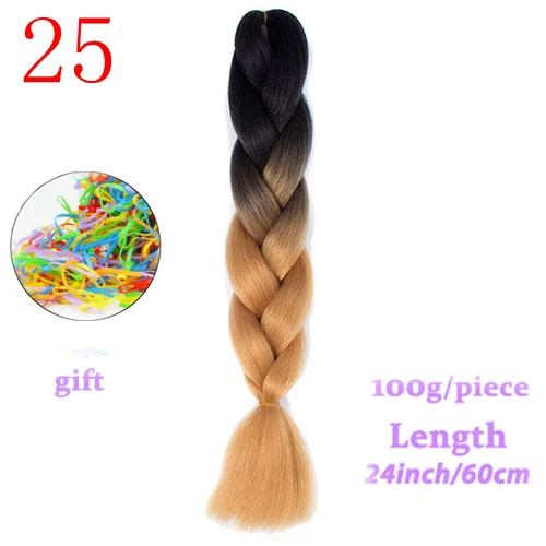 MERISIHAIR, Омбре, 24 дюйма, 88 цветов,, синтетические вязанные волосы для наращивания, огромные косички, прически - Цвет: #530