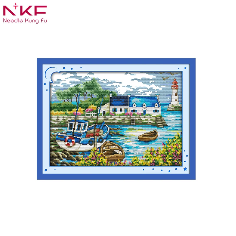

NKF Scenery of port chinese cross stitch kit sale needlework embroidery set patterns counted print on canvas dmc 14ct home decor
