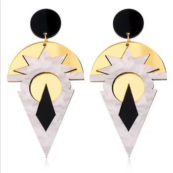 

FishSheep Gold Color Geometric Acrylic Dangle Drop Earrings Rock Punk Resin Big Irregular Earrings For Women Jewelry Accessories