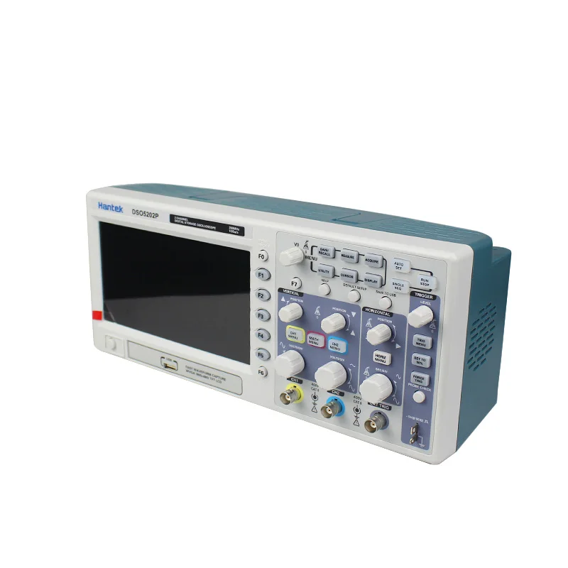 Hantek DSO5202P цифровой осциллограф 200 МГц 2 канала 1GSa/s 7 ''TFT ЖК-дисплей длина записи 40 К USB AC110-220V осциллограф