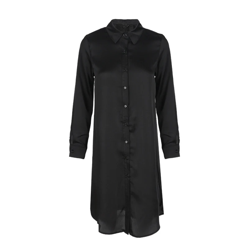 Винтажная черная длинная рубашка с цветочной вышивкой, Женские топы и блузки, осенняя рубашка с разрезом и длинным рукавом, повседневная женская блуза в стиле бохо