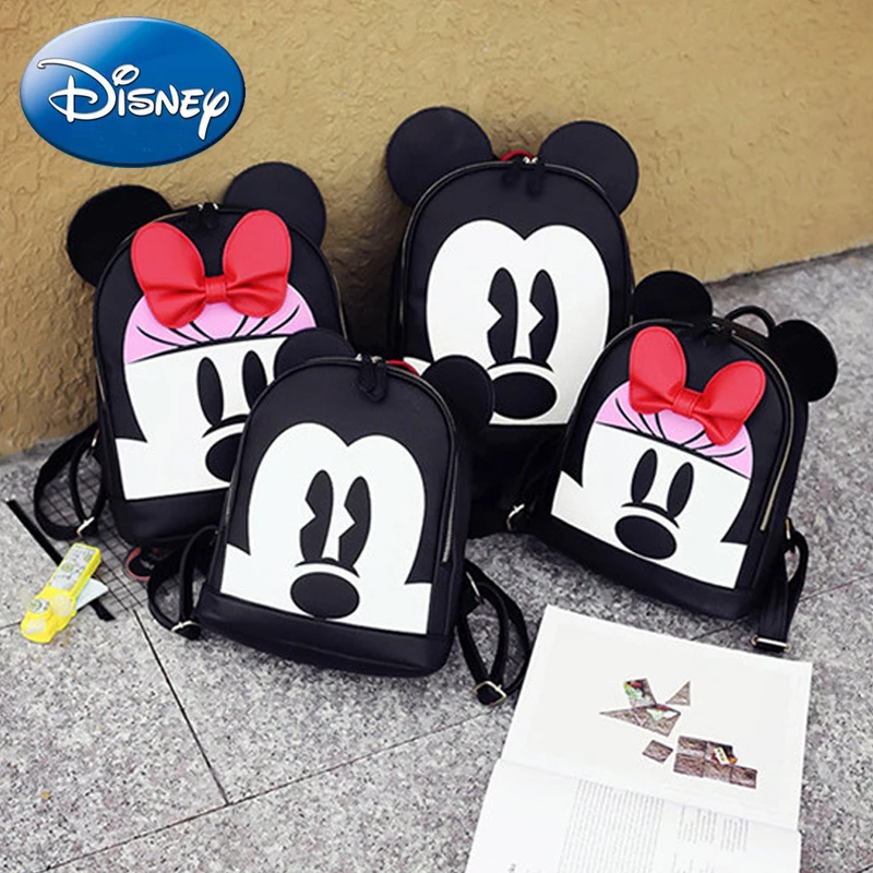 

DISNEY 2019 New Minnie Mickey Parent-Child Bag Kids Travel Backpack Waterproof Baby Mom Backpacks Bow Cute Kindergarten Bags