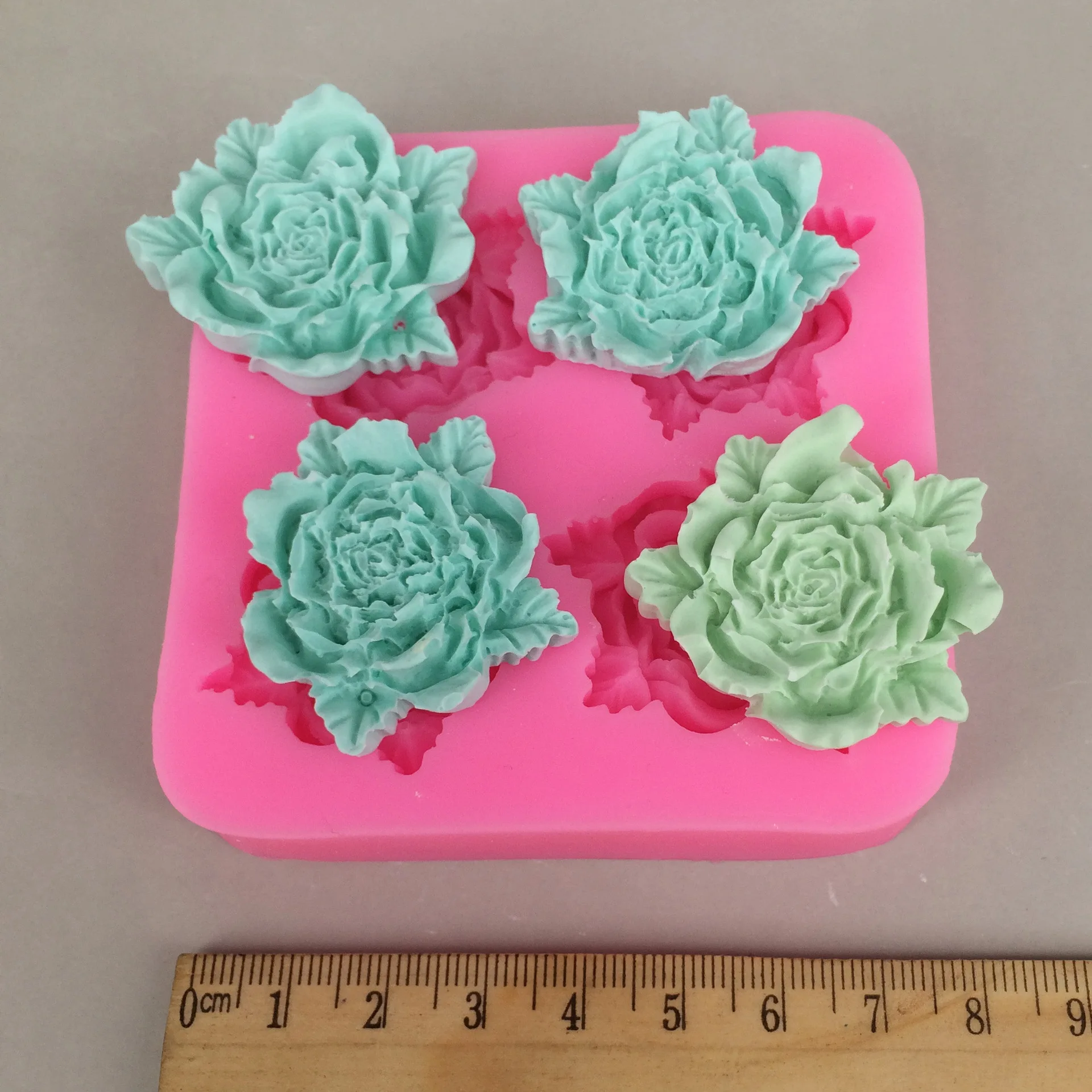 Small 3d Flower Molds 4 Connected for Chocolate sugarcraft cake decorating fondant silicone mold DIY Soap Making Mould