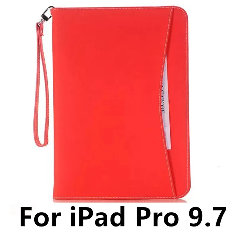 Роскошный чехол из искусственной кожи для Apple iPad Air 2 Air 1 Tablet Case Wallet Smart Cover для iPad 6 iPad 5 iPad Pro 9,7+ стилус - Цвет: Red 97