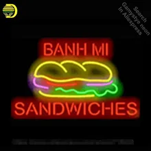 Banh Mi бутерброды неоновая вывеска коммерческие неоновые лампы реальные стеклянные трубки магазины дисплей Ремесленная комната отдыха притягивает 19x15 VD