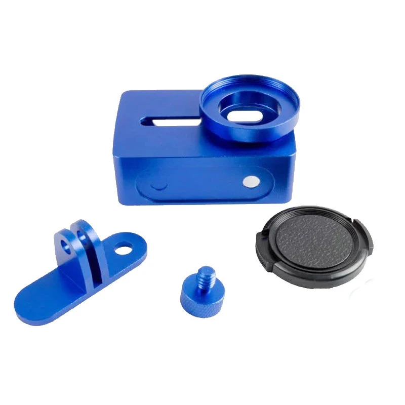 Metal Frame Protective Housing Case With lens cap For Xiaomi Yi 2 Xiaoyi 2 4K Action Sport Camera Accessories CNC Aluminum Cover (5)